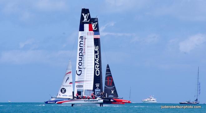 Groupama and Oracle – Race 1 – Day 1 - Louis Vuitton America's Cup ©  Jude Robertson http://juderobertsonphoto.wix.com/pix